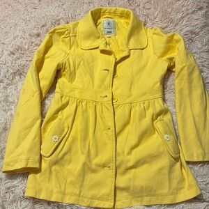 Gymboree Flower Showers Yellow Daisy Ponte Peacoat Jacket Size L (10-12)